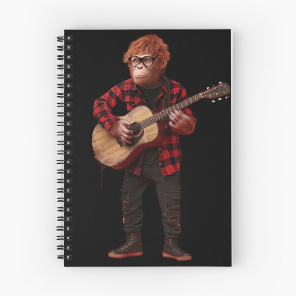 Item preview, Ed Sheeran Inspired Chimpanzee with Acoustic Guitar designed and sold by RocknRollMunkey.