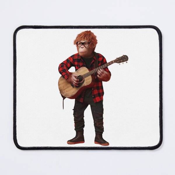 Item preview, Ed Sheeran Inspired Chimpanzee with Acoustic Guitar designed and sold by RocknRollMunkey.