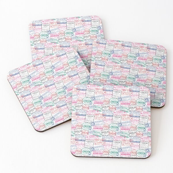 Item preview, Travel Passport Visa Stamp Pattern designed and sold by LMStudioDesigns.
