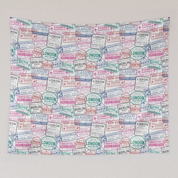 Item preview, Travel Passport Visa Stamp Pattern designed and sold by LMStudioDesigns.