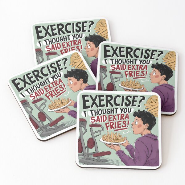 Item preview, Extra Fries Over Exercise designed and sold by LaughWear Co..