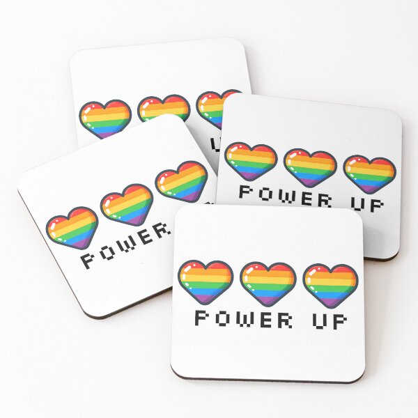 Item preview, Gay Pride Power Up Video Game Rainbow Hearts Pride Flag LBGT designed and sold by chrisrivait.