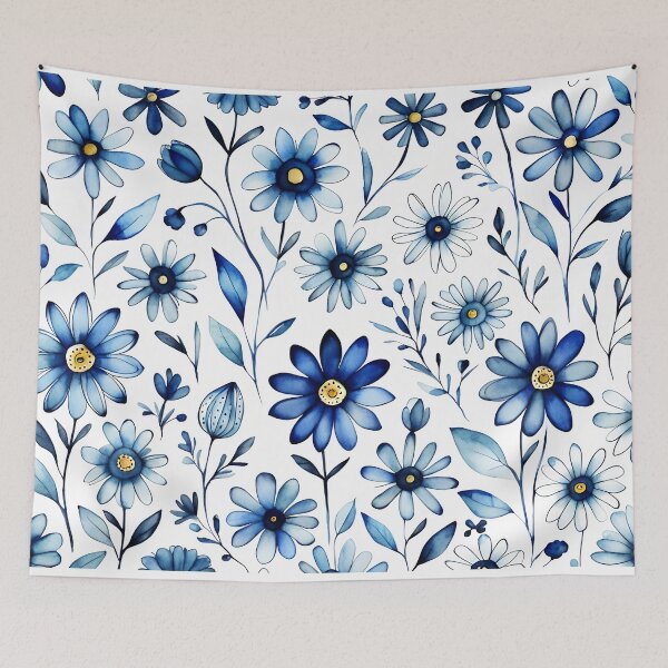 Item preview, Hermosas flores azules delf designed and sold by Ilikeiwantilove.