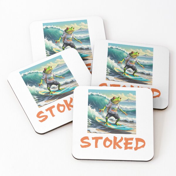 Item preview, Cool Frog Surfer Dude in water color paint designed and sold by EmeraldCauldren.