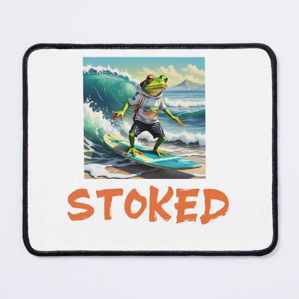 Item preview, Cool Frog Surfer Dude in water color paint designed and sold by EmeraldCauldren.