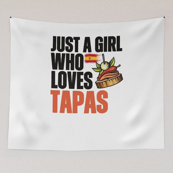 Item preview, Tapas T-Shirt, Just a girl who loves tapas,  Distressed Spanish Food Shirt & Funny Tapas Gift  designed and sold by SlocifieShop.