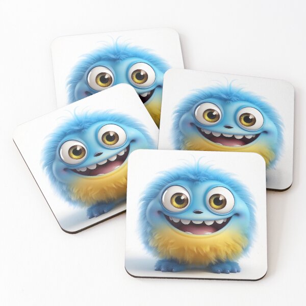Item preview, Smiling Blue & Yellow Furry Creature designed and sold by Freewebnuaiart.