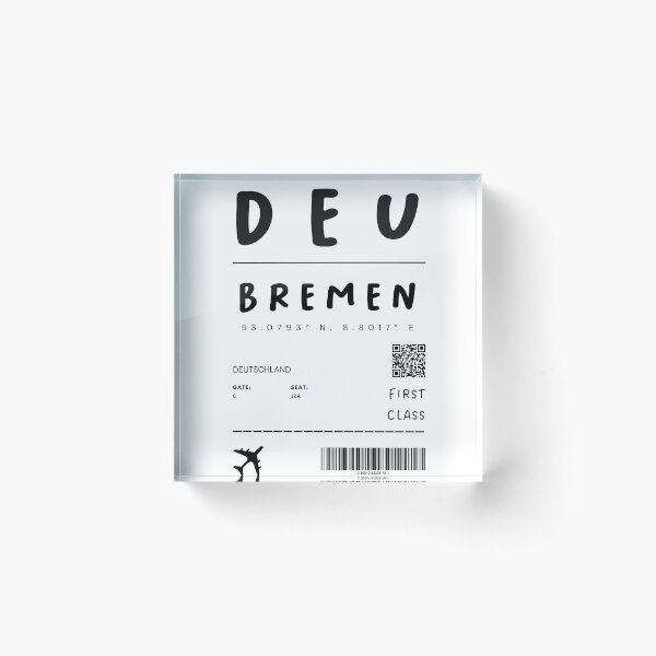 Artikelvorschau, Bremen | Flugticket Design | Reisen | Touristen entworfen und verkauft von RM-Journey.