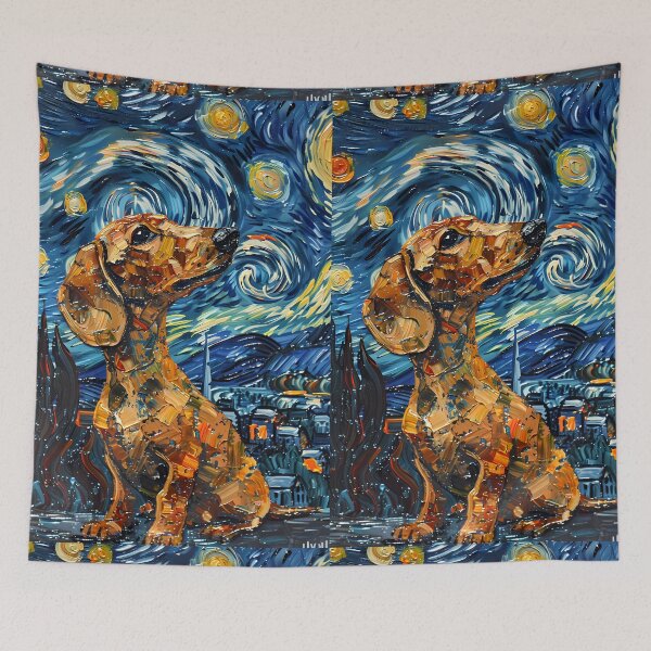 Item preview, Starry Night Dachshund Van Gogh Dog designed and sold by Vangoholic.