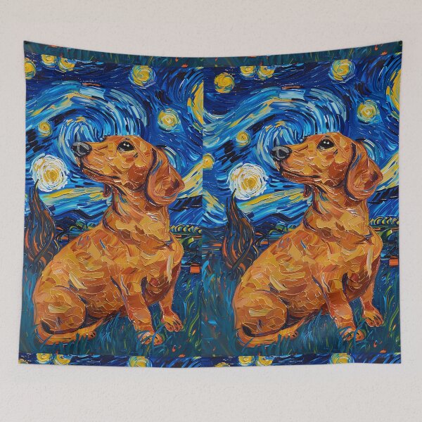 Item preview, Starry Night Dachshund Van Gogh Dog designed and sold by Vangoholic.