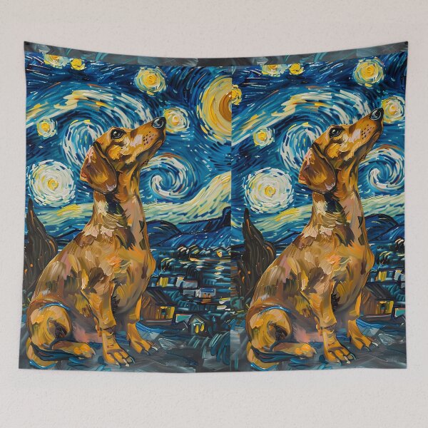 Item preview, Starry Night Dachshund Van Gogh Dog designed and sold by Vangoholic.