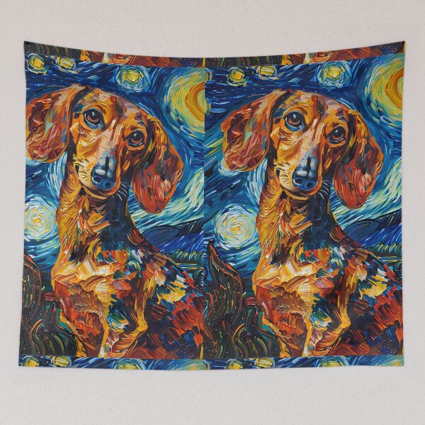 Item preview, Starry Night Dachshund Van Gogh Dog designed and sold by Vangoholic.