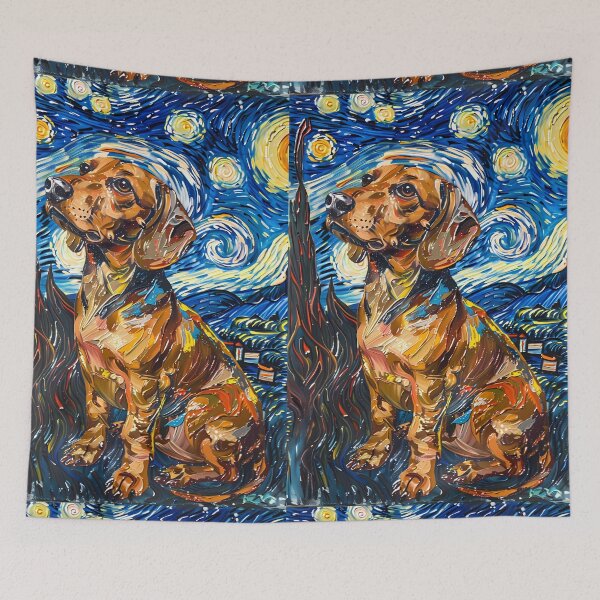Item preview, Starry Night Dachshund Van Gogh Dog designed and sold by Vangoholic.