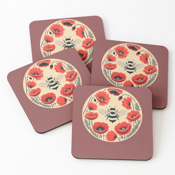 Item preview, Red Poppy Bee designed and sold by FrictionMaxxing.