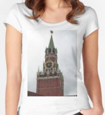 Spasskaya Tower, Moscow, weave, template, routine, stereotype, gauge, mold Women's Fitted Scoop T-Shirt