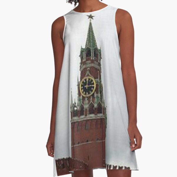 Spasskaya Tower, Moscow, weave, template, routine, stereotype, gauge, mold A-Line Dress