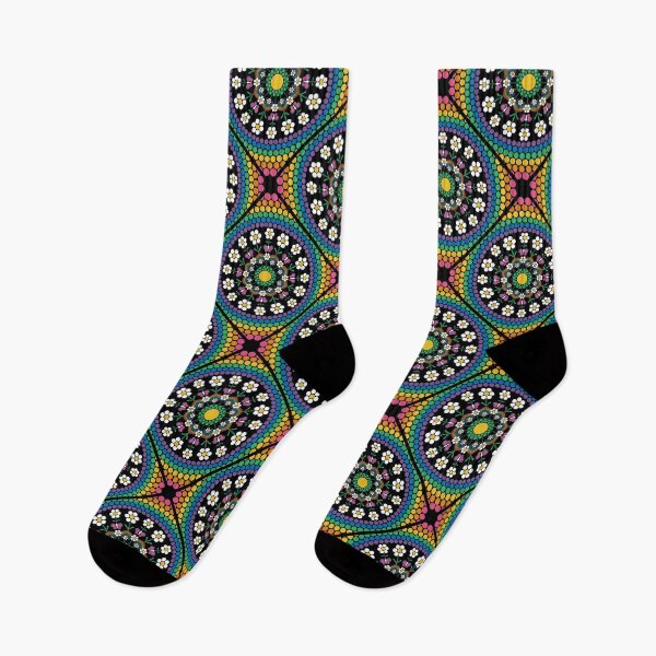 Item preview, Maximalist Rainbow Daisy Dot The Difference Mandala Diamond Tile designed and sold by Triplicate Limited.