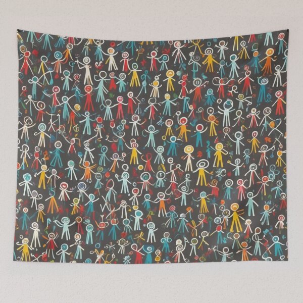 Item preview, Abstract Colorful People Pattern designed and sold by calibrit.