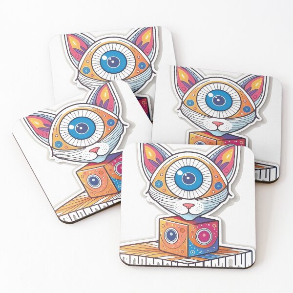 Item preview, Third Eye Open White Cat designed and sold by CatStickershere.