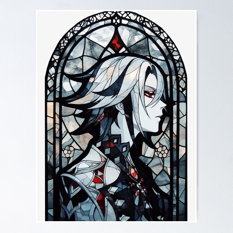 Stained Glass Arlecchino Sticker