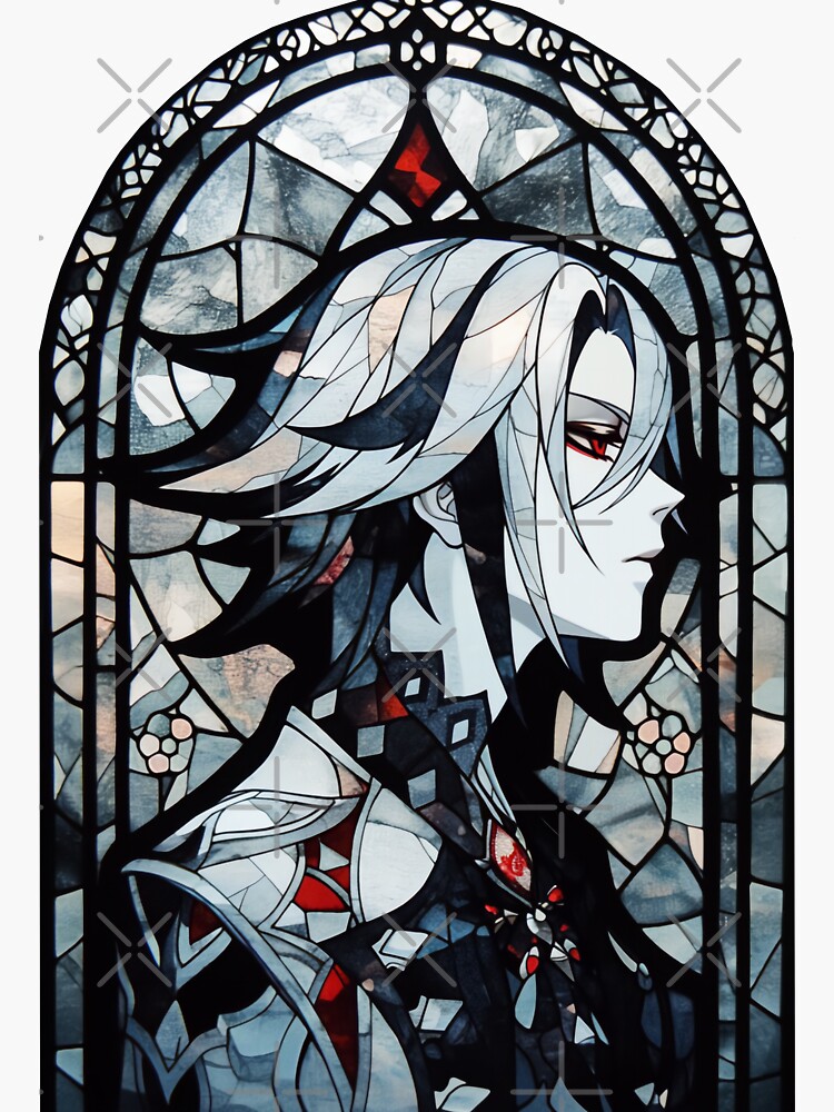Stained Glass Arlecchino Sticker