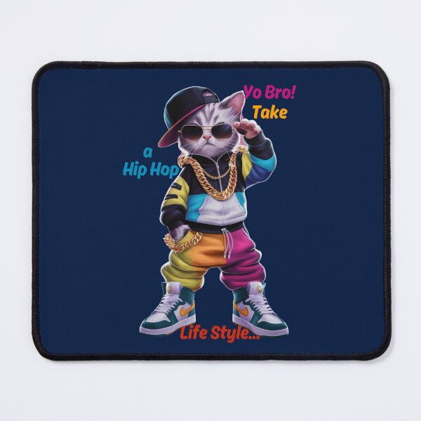 Item preview, "Yo Bro... Take a HipHop Life Style" Cute Cat Saying designed and sold by redask2me.