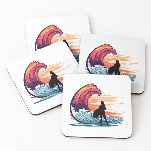 Item preview, Surfing Sunrise Happy summer print design designed and sold by artscreat.