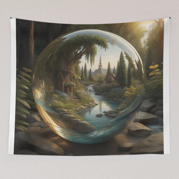Item preview, Hidden Village: Enchanted Forest Retreat Encased In Glass designed and sold by EnchantedVista.