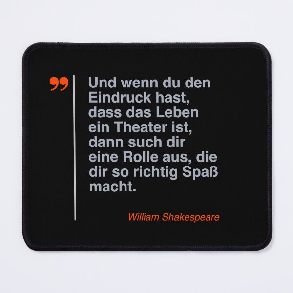 Item preview, William Shakespeare Zitat über das Leben auf deutsch designed and sold by CMYKStudio.