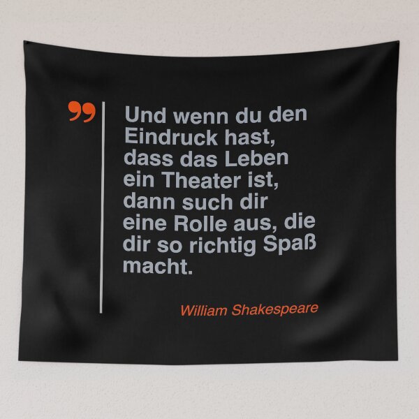 Item preview, William Shakespeare Zitat über das Leben auf deutsch designed and sold by CMYKStudio.
