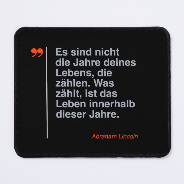 Item preview, Abraham Lincoln Zitat über das Leben auf deutsch designed and sold by CMYKStudio.