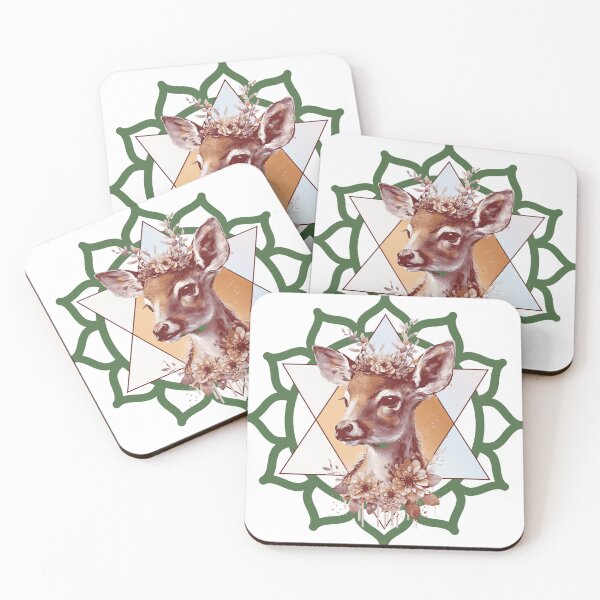 Item preview, Heart Chakra Deer Charm designed and sold by MoodyMuseArt.