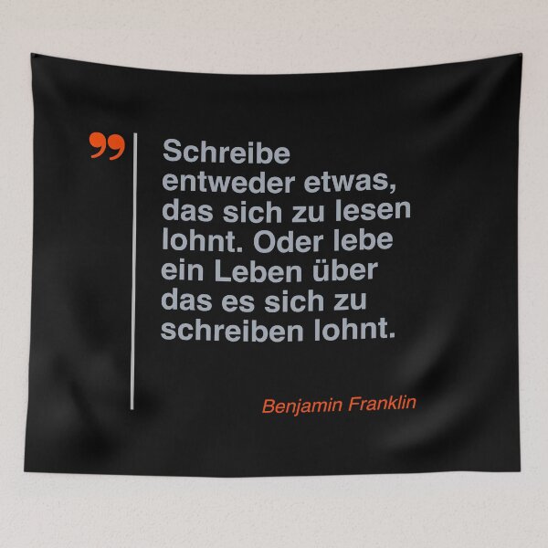 Item preview, Benjamin Franklin Zitat über das Leben auf deutsch designed and sold by CMYKStudio.