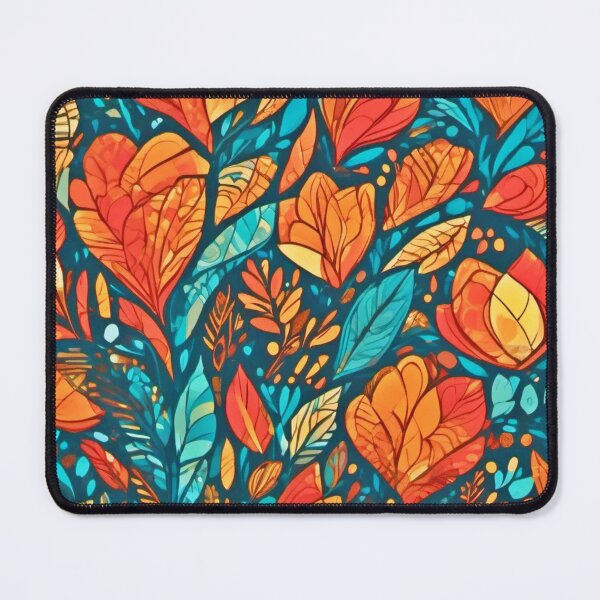 Item preview, Orange Blue Floral Fantasy designed and sold by Health And Fitness Posts e-Store.