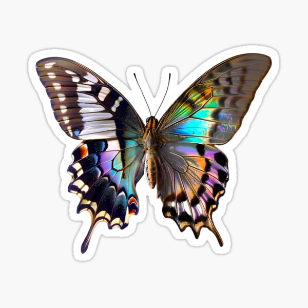Bilateral Gynandromorph Butterfly Sticker