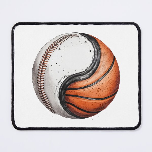 Item preview, Yin Yang Harmony: Basketball and Baseball Fusion Art designed and sold by ironpalette.