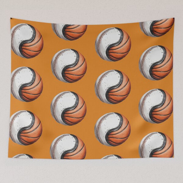 Item preview, Yin Yang Harmony: Basketball and Baseball Fusion Art designed and sold by ironpalette.