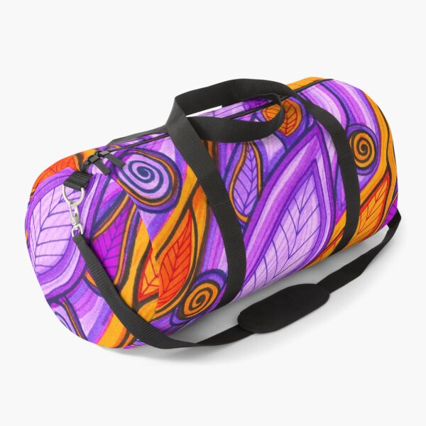 Item preview, Purple and Orange Flowing Leaves with Spirals designed and sold by artofkathleen.