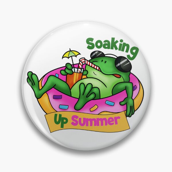 Item preview, Soaking Up Summer Frog Sticker designed and sold by Lori Winslow Designs.