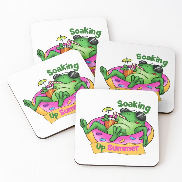 Item preview, Soaking Up Summer Frog Sticker designed and sold by Lori Winslow Designs.
