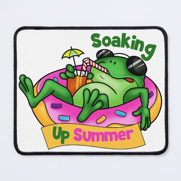 Item preview, Soaking Up Summer Frog Sticker designed and sold by Lori Winslow Designs.