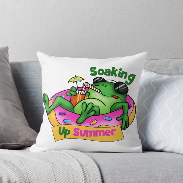Item preview, Soaking Up Summer Frog Sticker designed and sold by Lori Winslow Designs.