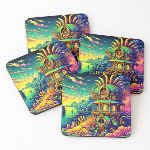 Item preview, Tiki Tahiti Colorful Surreal Beach Scene designed and sold by Paradocksick.