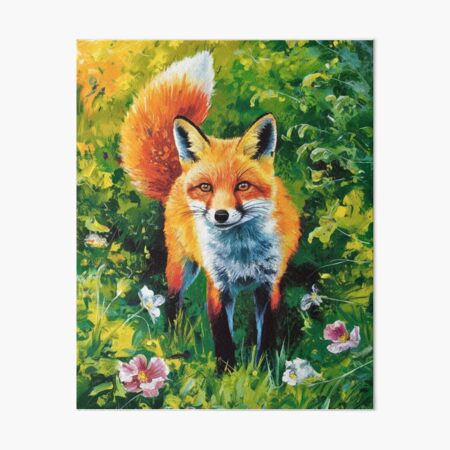 Item preview, Fox Portrait. Spring season, floral fox, vintage fox, fox painting, Paul Cezanne style designed and sold by FoxVibes.