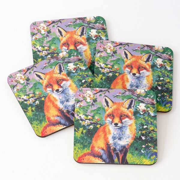 Artikelvorschau, Fuchs-Porträt. Frühlingszeit, Blumenfuchs, Vintage-Fuchs, Fuchs-Malerei, Paul Cezanne-Stil entworfen und verkauft von FoxVibes.