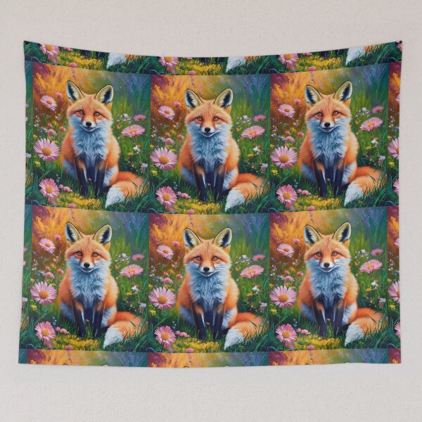 Artikelvorschau, Fuchs-Porträt. Frühlingszeit, Blumenfuchs, Vintage-Fuchs, Fuchs-Malerei, Paul Cezanne-Stil entworfen und verkauft von FoxVibes.