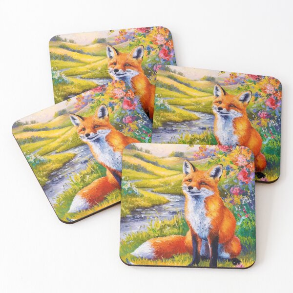Artikelvorschau, Fuchs-Porträt. Frühlingszeit, Blumenfuchs, Vintage-Fuchs, Fuchs-Malerei, Paul Cezanne-Stil entworfen und verkauft von FoxVibes.