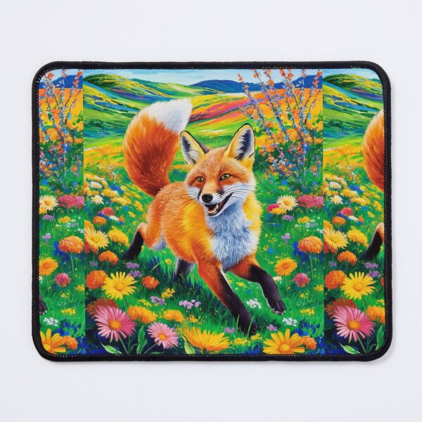Item preview, Fox Portrait. Spring season, floral fox, vintage fox, fox painting, Paul Cezanne style designed and sold by FoxVibes.
