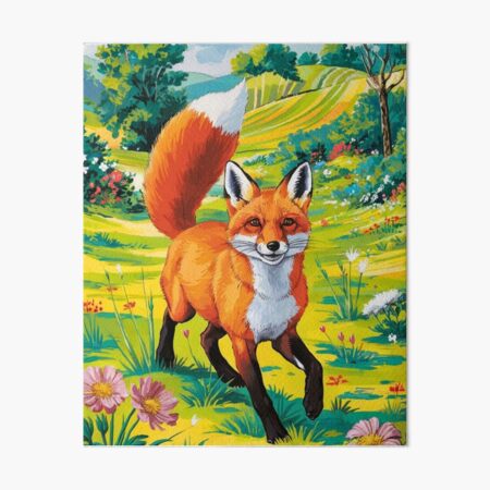 Item preview, Fox Portrait. Spring season, floral fox, vintage fox, fox painting, Paul Cezanne style designed and sold by FoxVibes.