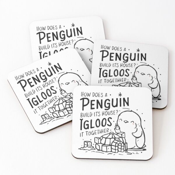 Item preview, How does a penguin build its house? Igloos it together Dad Joke Pun T-shirt Design designed and sold by Collision19.
